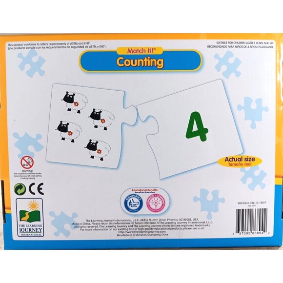 Match It Counting Toy 30 Puzzle Sets Educational by The Learning Journey - Picture 3 of 4